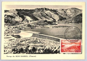 ALGERIA 1957 FDC *Dam* MAXI-CARD 200f Air HIGH VALUE First Day Card France YF265 - Picture 1 of 12