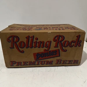 Vintage Beer Case Box Crate Rolling Rock Held 24 Ponies Bottles EMPTY BOX 7 Oz - Picture 1 of 13