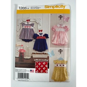 Vestido para bebé infantil 1205 Simplicity patrón de costura con detalle ajustado panty tallas XS-L - Imagen 1 de 3