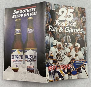 NHL 1991-92 St. Louis Blues Hockey Pocket Spielplan - Bild 1 von 1