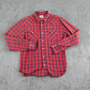 Camisa Levi’s Para Hombre Pequeña Roja Perla Occidental Cuadros a Presión - Imagen 1 de 8