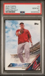 2016 Topps Series 1 Baseball Mike Trout Pointing Bat SSP SP PSA 10 VERY RARE! - Picture 1 of 11