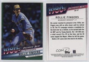 2020 Topps Decades Best Series 2 Pitchers Green Rollie Fingers #DB-67 HOF