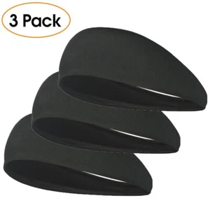 3Pcs Workout Headbands Moisture Wicking Sweat Bands Elastic Wide Sport Headbands - Picture 1 of 12