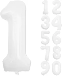 16" 40" inch Pearl White Large Number Foil Balloon Mylar Party Birthday Wedding - Picture 1 of 14