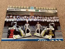 JENSEN BUTTON + RUBENS BARRICHELLO SIGNED 8X12 PHOTO COA AUTOGRAPH F1 BRAWN RACC