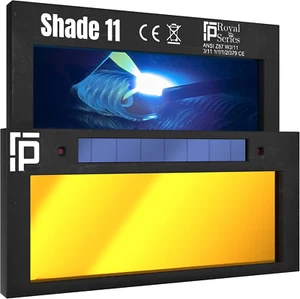 | Gold Shade 11 Auto Darkening Welding Lens | Cool Blue Welding Lens 2X4 1/4 | S - Picture 1 of 12