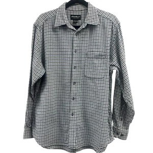 Eddie Bauer langärmliges kariertes Herrenhemd Größe Medium 100 % Baumwolle Knopfleiste - Bild 1 von 4