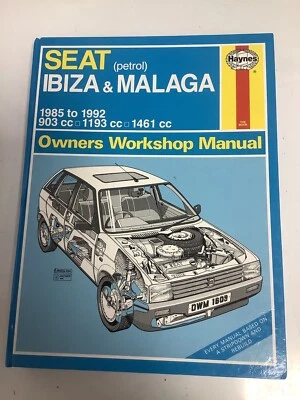 SEAT IBIZA & MALAGA.  Petrol 1985-1992. Haynes workshop Manual.(BC3) - Image 1 of 4