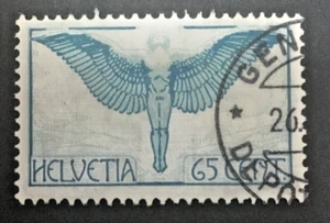 Switzerland 1924 65 centimes Very Fine Used Air Mail With Clear Post Mark - Foto 1 di 3