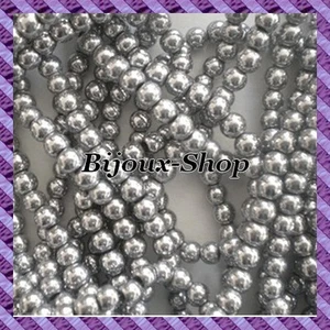 1 Fil de 75 pcs Perles Hématite (Non Magnétique) 6mm coloris argent - Foto 1 di 1