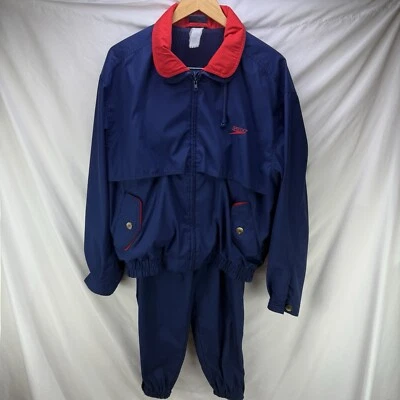 Vintage Speedo Track Suit Women's Size Small Blue Red Lined Active Wear - Image 1 of 4