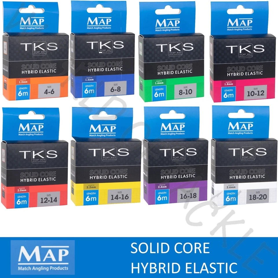 Map TKS Solid Core Hybrid Fishing Elastic  - All Colours Sizes Coarse Carp Match - Image 1 of 1