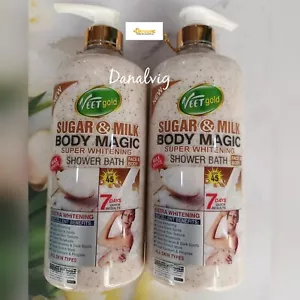 1xVeet Gold Sugar & Milk Super Whitening Face Body Shower Bath 1000ml Spf 45 - Picture 1 of 3