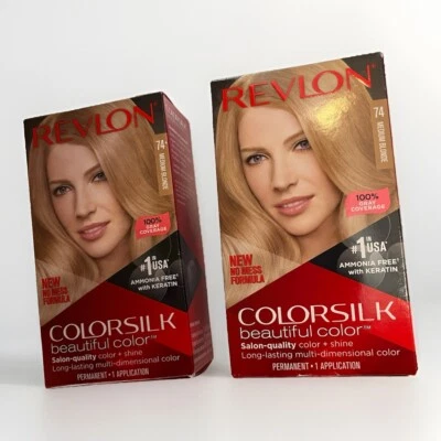 Revlon Colorsilk schöne permanente Haarfarbe, 74 mittelblond, neu kein Durcheinander - Bild 1 von 2