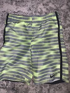 Nike Boys Swim Trunks Youth Size:S (8-9) Years Color: Neon / Gray