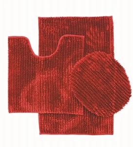 3 Piece Ultra Soft Butter Chenille Bath rug Set Made of 100%Microfiber(Burgundy - Picture 1 of 1