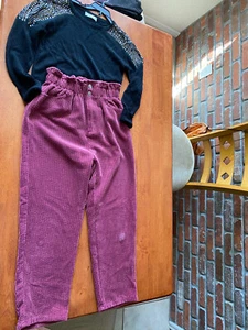 LOT Zara & Pinck Premium Black Burgundy Sweater Pants Girls Sz 11-12 152 cm S - Picture 1 of 11