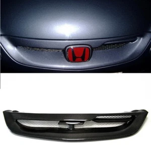Kit de malla de parrilla delantera estilo taza de fibra de carbono para 04-05 Honda Civic EP Hatchback - Imagen 1 de 6