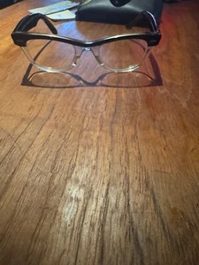 Vintage Ray Ban 47/22 Wayfarer II Black & Clear Striped Frame Brille RAR - Bild 1 von 14
