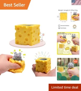 Adorable Squeeze Cheese Mouse Stress Relief Fidget Toy - Eco-Friendly 1.97in - Picture 1 of 9