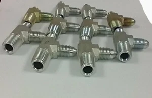 2605-04-04-04 1/4" JIC TO 1/4" JIC TO 1/4" JIC STEEL TEE FITTINGS (LOT OF 10) - Picture 1 of 3