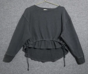 Free People Pullover Damen mittelgrau Boho Fleece High Low Bohemian Front Crop - Bild 1 von 7