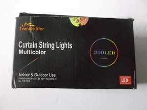 Twinkle Star 300 LED Window Curtain String Light Outdoor Indoor Wall Decorations - Picture 1 of 5
