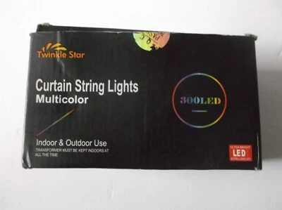 Twinkle Star 300 LED Window Curtain String Light Outdoor Indoor Wall Decorations - Image 1 of 4