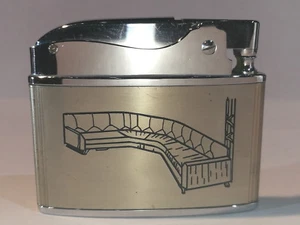 Flat Advertising Lighter People's Furniture Center (Bronx N.Y.) Made In Japan - Picture 1 of 3