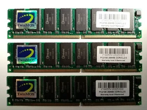 768MB TWINMOS RAM (3X256MB) PC2100 DDR/CL2.5 - Foto 1 di 1