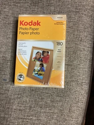 Nuevo papel fotográfico Kodak genuino OEM 180 hojas brillo 4” X 6” ¡secado instantáneo sellado! Foto 1 de 2