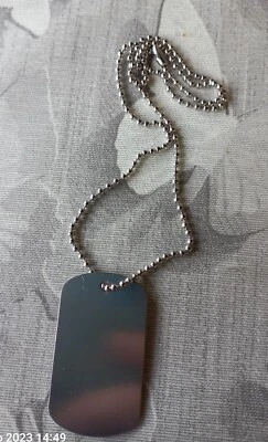 Collana a Palline Militare Acciaio + PIASTRINA Colore Argento Unisex Targhetta - Immagine 1 di 4