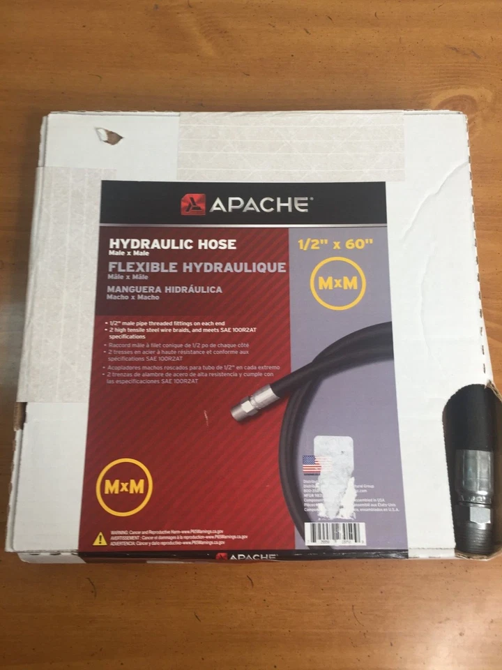 Apache 98398321 1/2 X 60 2-wire Hydraulic Hose Male Assembly