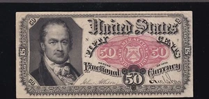 US 50c Fractional Currency Note 5th Issue FR 1381 Pos N-7 Ch AU (025) - Picture 1 of 2