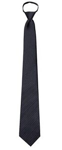 Boy's 14 Inch Black Pattern Pretied Zipper Necktie