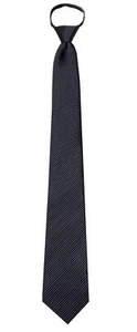Boy's 14 Inch Black Pattern Pretied Zipper Necktie - Picture 1 of 2