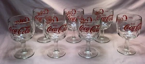 COCA COLA DAUMENABDRUCK GLASKELCHE VINTAGE 7er SET - Bild 1 von 16