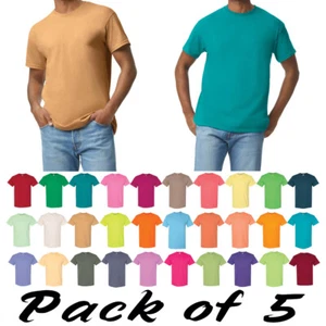 Gildan Hombres Pesado 100% Algodón (Paquete de 5) Camiseta Lisa Adulto Camiseta 5000 - Imagen 1 de 34