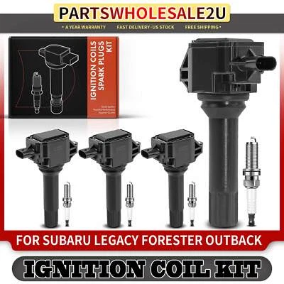 4 катушки зажигания + 4 комплекта свечей зажигания Iridium для Subaru Forester Impreza Legacy - Изображение 1 из 4