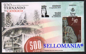 2016 FDC SPD FERNANDO EL CATOLICO DEATH FALLECIMIENTO EDIFIL 5077 TC20416 - Picture 1 of 1