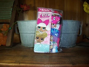 LOL GIRLS COTTON BRIEFS UNDERWEAR 7 PACK SIZE 4 SCHOOL PLAY FUN VARIOUS DESIGNS - Picture 1 of 1