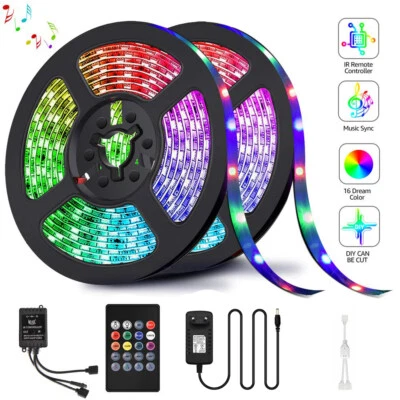 5 m 10 m 20 m striscia LED luce RGB 3528 musica sincronizzazione sensore suono controller set - Immagine 1 di 4