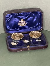 COPPIA di sali D'EPOCA MARCHIATO ARGENTO 1889 Edgar Finley & Hugh Taylor -