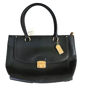 COACH Avary TOTE Large Black Leather Gold Accents w/ Original Tags - Picture 1 of 17