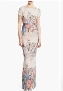 Matelassé Floral Jacquard Column Gown Size 6 Mother Of Bride Formal Wedding - Bild 1 von 14