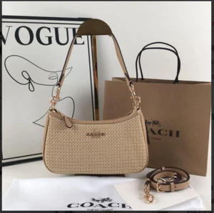 COACH CR350 Teri 2way Crossbody Shoulder Bag Latte Multi Leather Outlet New - Picture 1 of 8