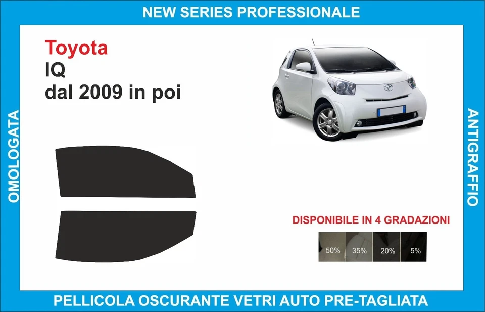 pellicole oscuranti vetri pre-tagliata Toyota IQ  dal 2009 ant - Imagen 1 de 1