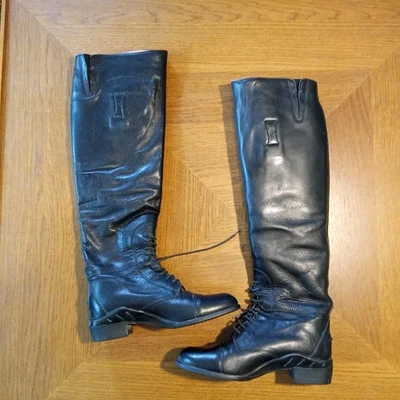 Ariat Crowne Pro Black Tall Riding Boot 8F Full Calf VERY GOOD Made In Italy🇮🇹 - Image 1 of 4