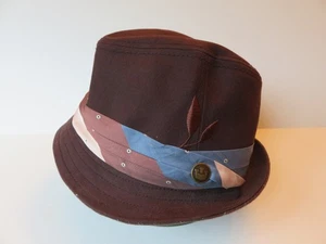Goorin Brothers Fedora Large Rare Unique Dark Brown Ribbon Band Unisex - Picture 1 of 10
